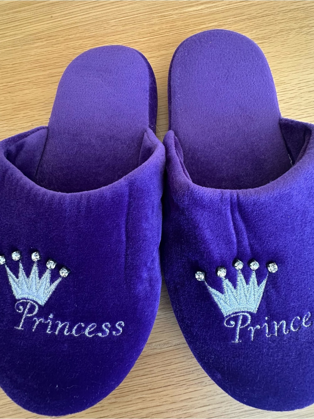 Princess Girls' Purple Velvet Slippers